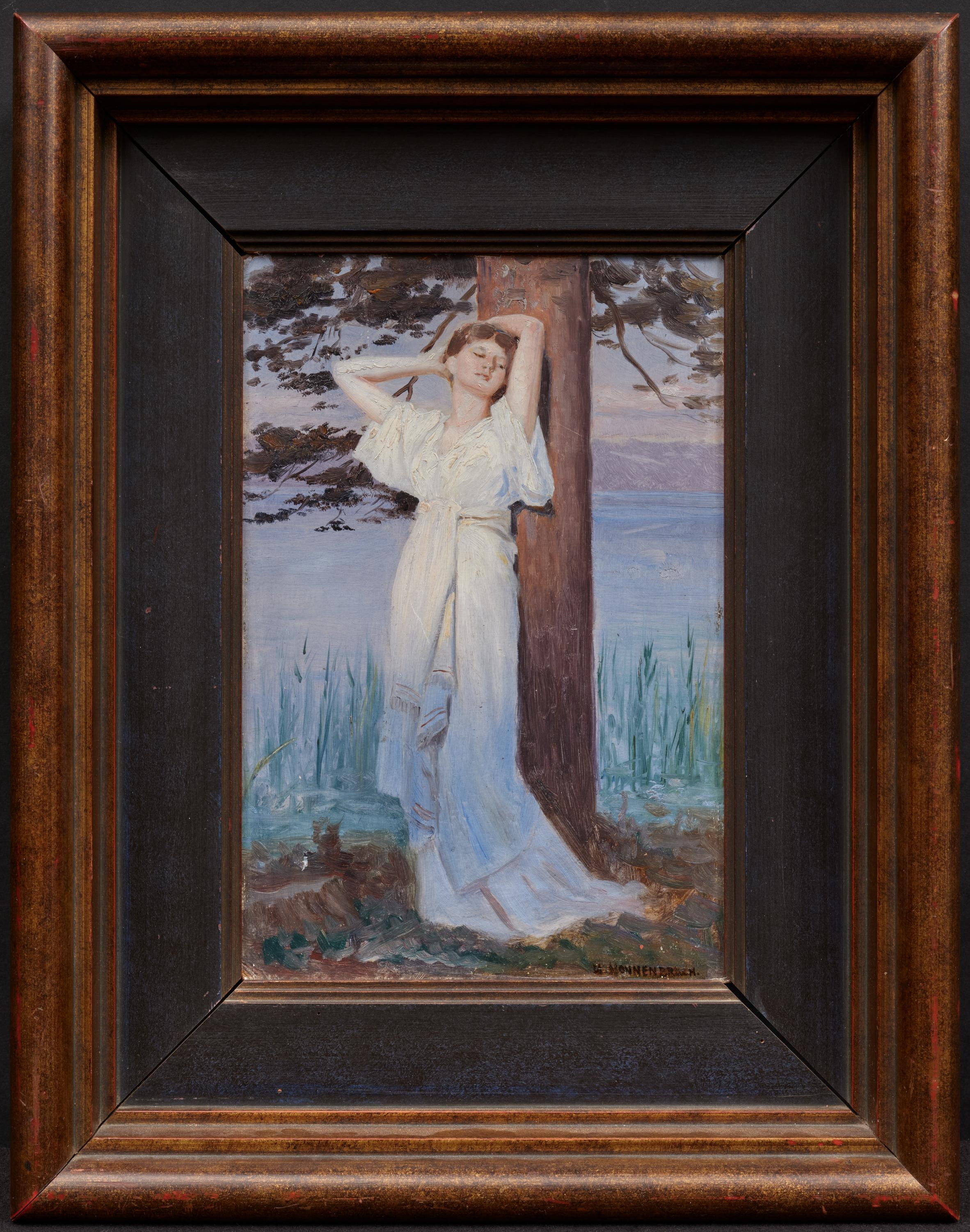 Artwork by Max Nonnenbruch, At the Lakeshore, Made of Oil On Card