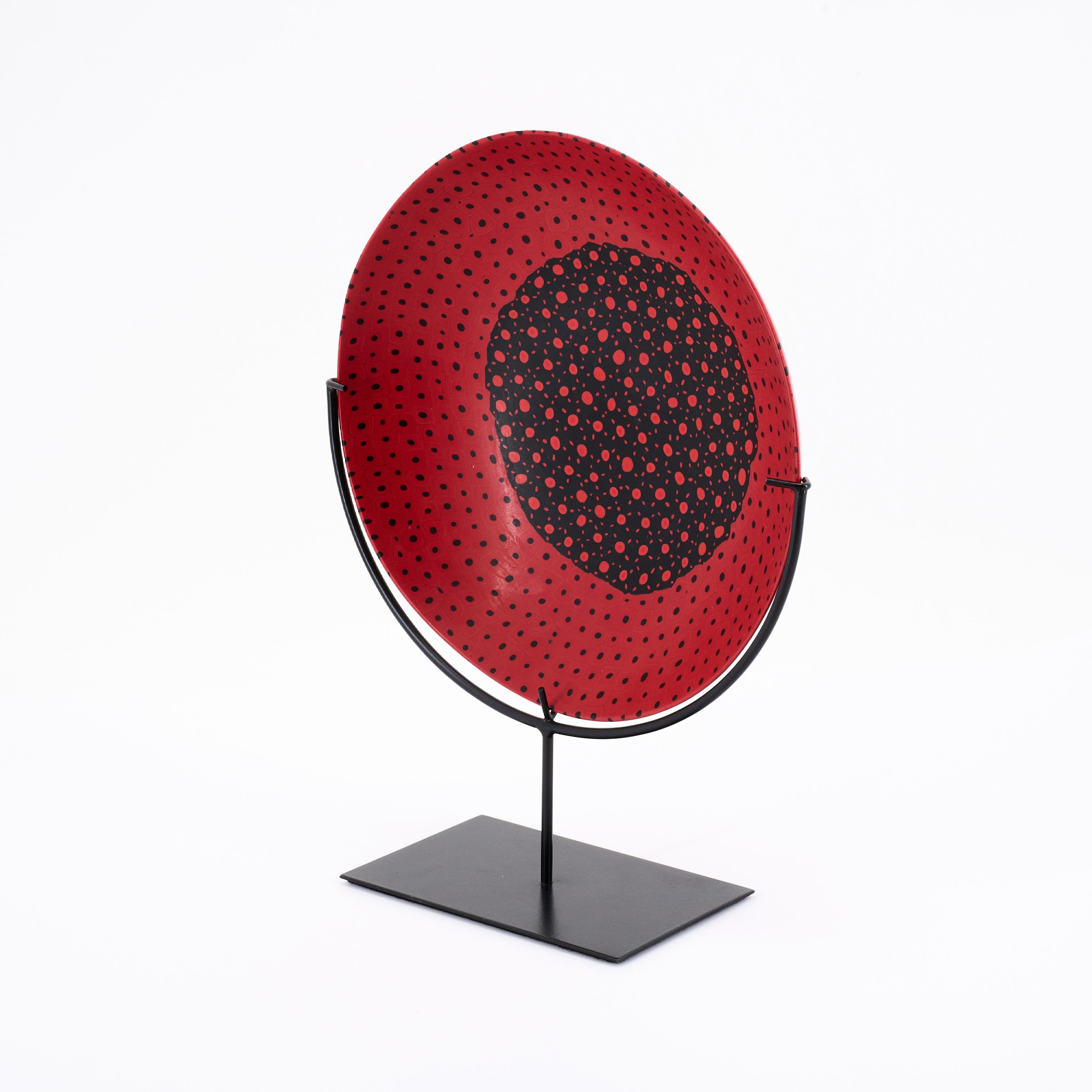 Artwork by Carlo Scarpa, BOWL 'MURRINE OPACHE, Made of Murrine Technique Of Opaque Black And Red Glass