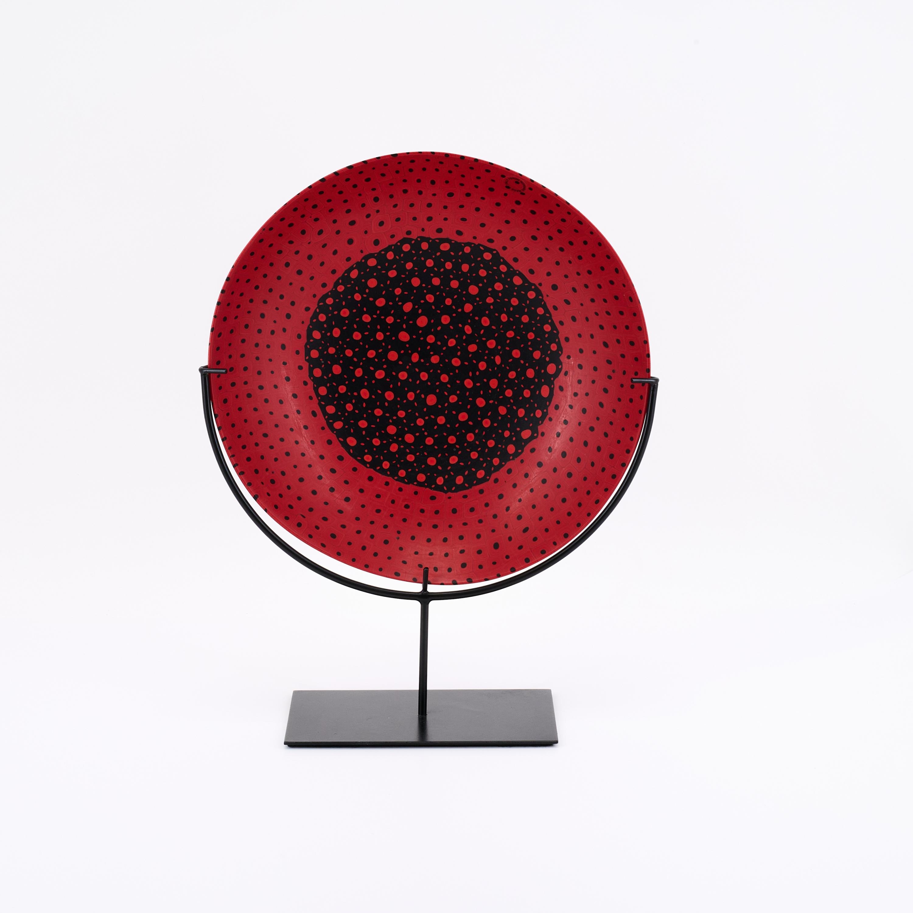 Artwork by Carlo Scarpa, BOWL 'MURRINE OPACHE, Made of Murrine Technique Of Opaque Black And Red Glass