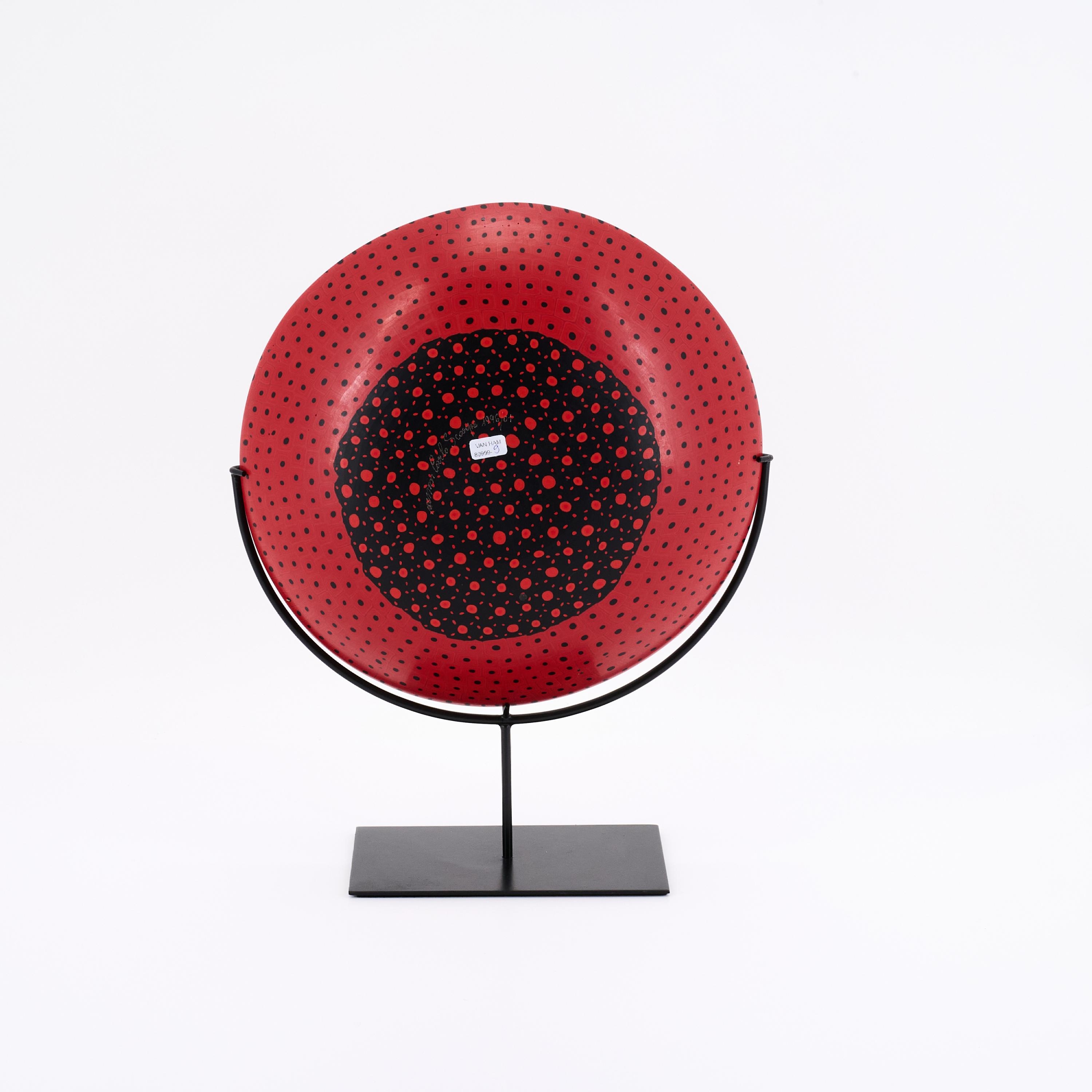 Artwork by Carlo Scarpa, BOWL 'MURRINE OPACHE, Made of Murrine Technique Of Opaque Black And Red Glass