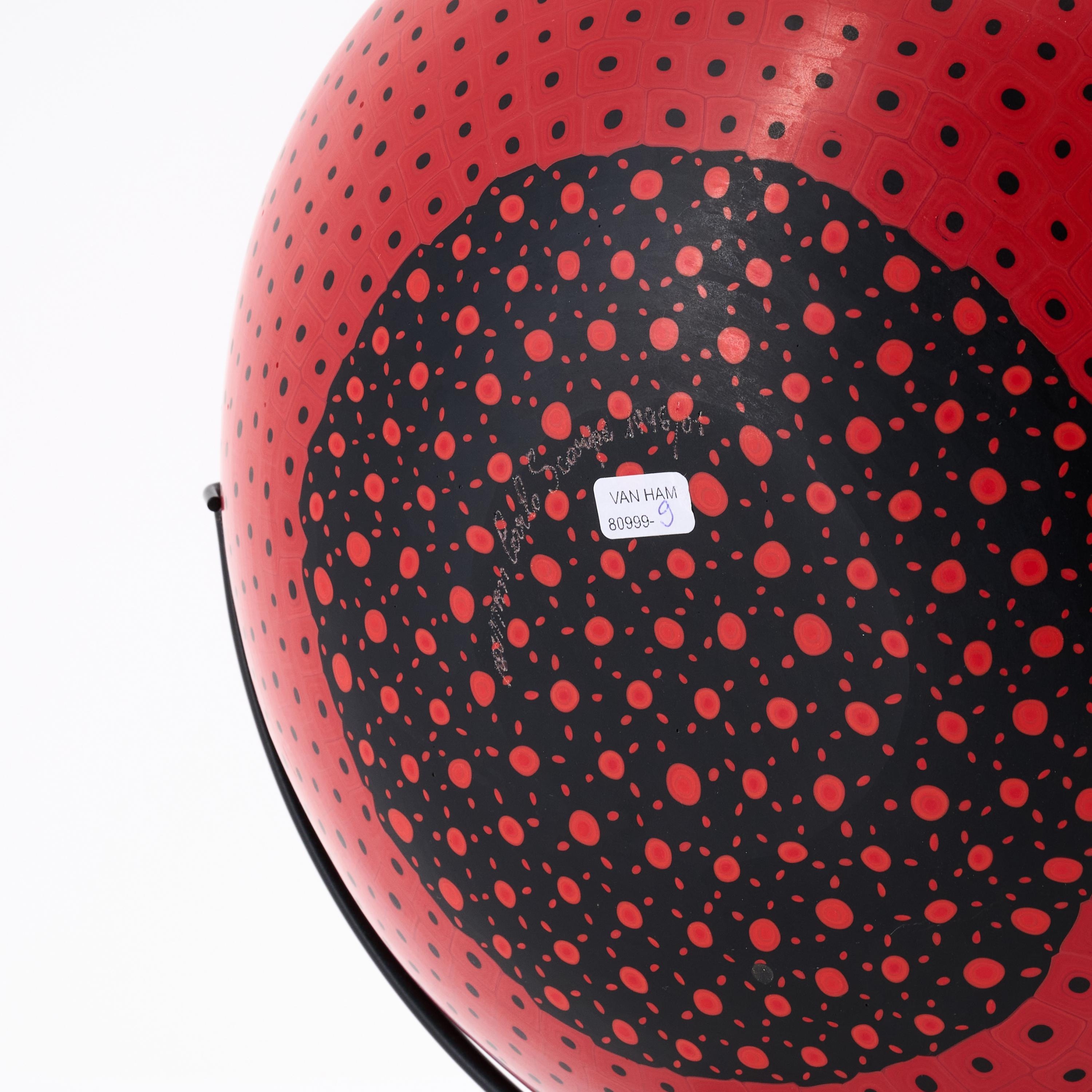 Artwork by Carlo Scarpa, BOWL 'MURRINE OPACHE, Made of Murrine Technique Of Opaque Black And Red Glass