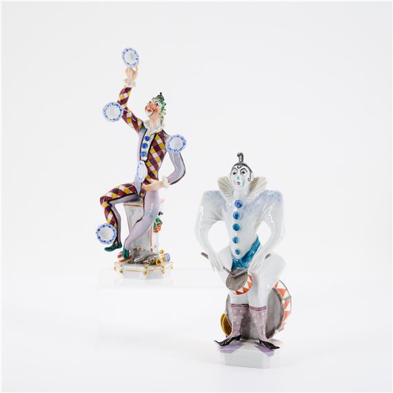 Peter Strang | TWO PORCELAIN CLOWN FIGURINES (1976 - 1990) | MutualArt