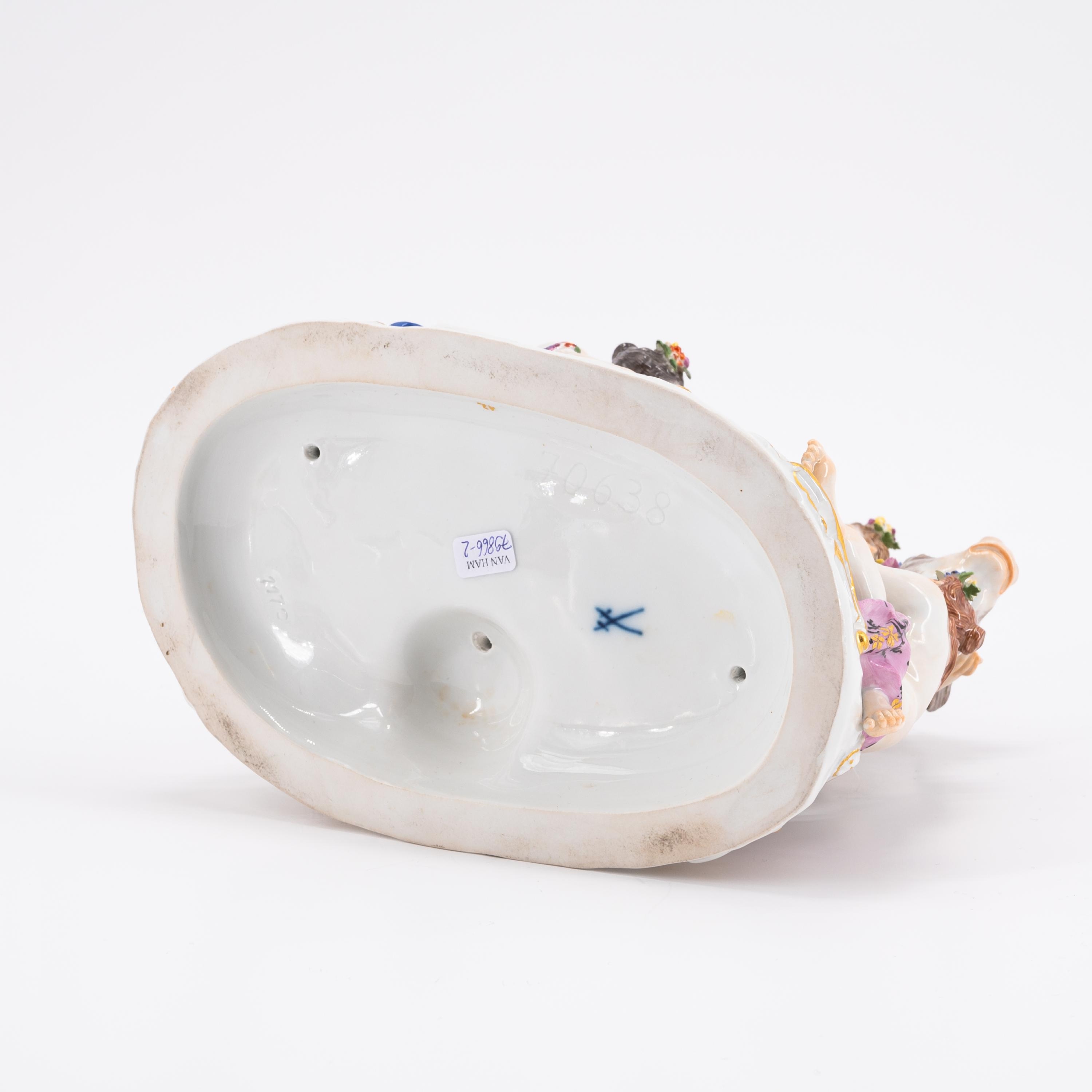 Artwork by F.E. Meyer, PORCELAIN FIGURINE OF EUROPA ON THE BULL, Made of Porcelain, Enriched In Colours