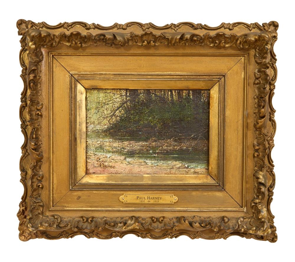 Artwork by Paul Harney, Connecticut Stream, Made of Oil On Coarse Canvas, Laid Down On Board