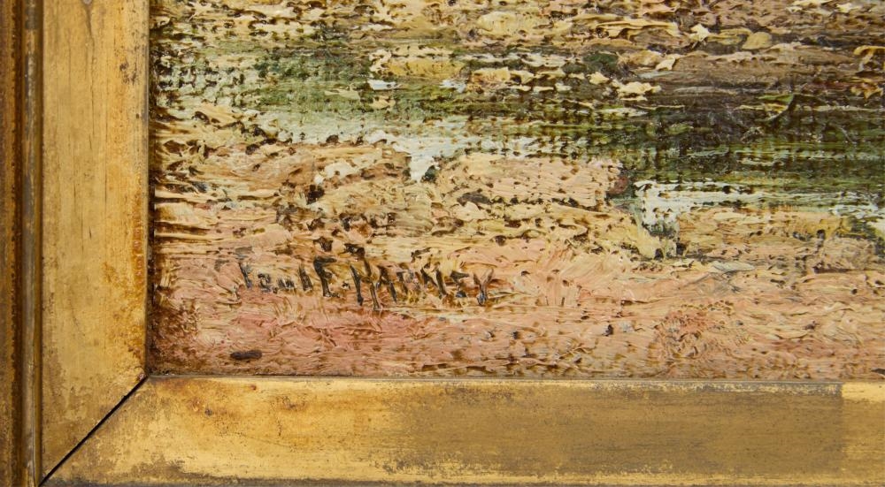 Artwork by Paul Harney, Connecticut Stream, Made of Oil On Coarse Canvas, Laid Down On Board