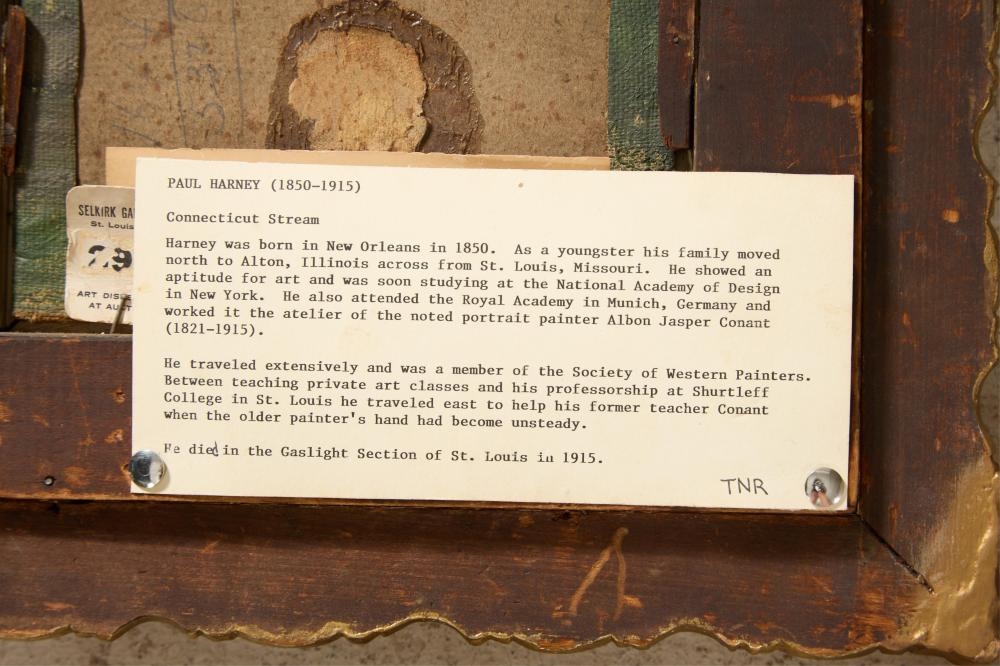 Artwork by Paul Harney, Connecticut Stream, Made of Oil On Coarse Canvas, Laid Down On Board