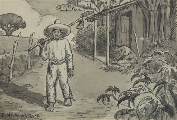 Scène de Village (Escena Rural by Diego Rivera, 1906