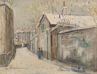 La Chaumière d'Henri IV à Montmartre Sous la Neige - Maurice Utrillo