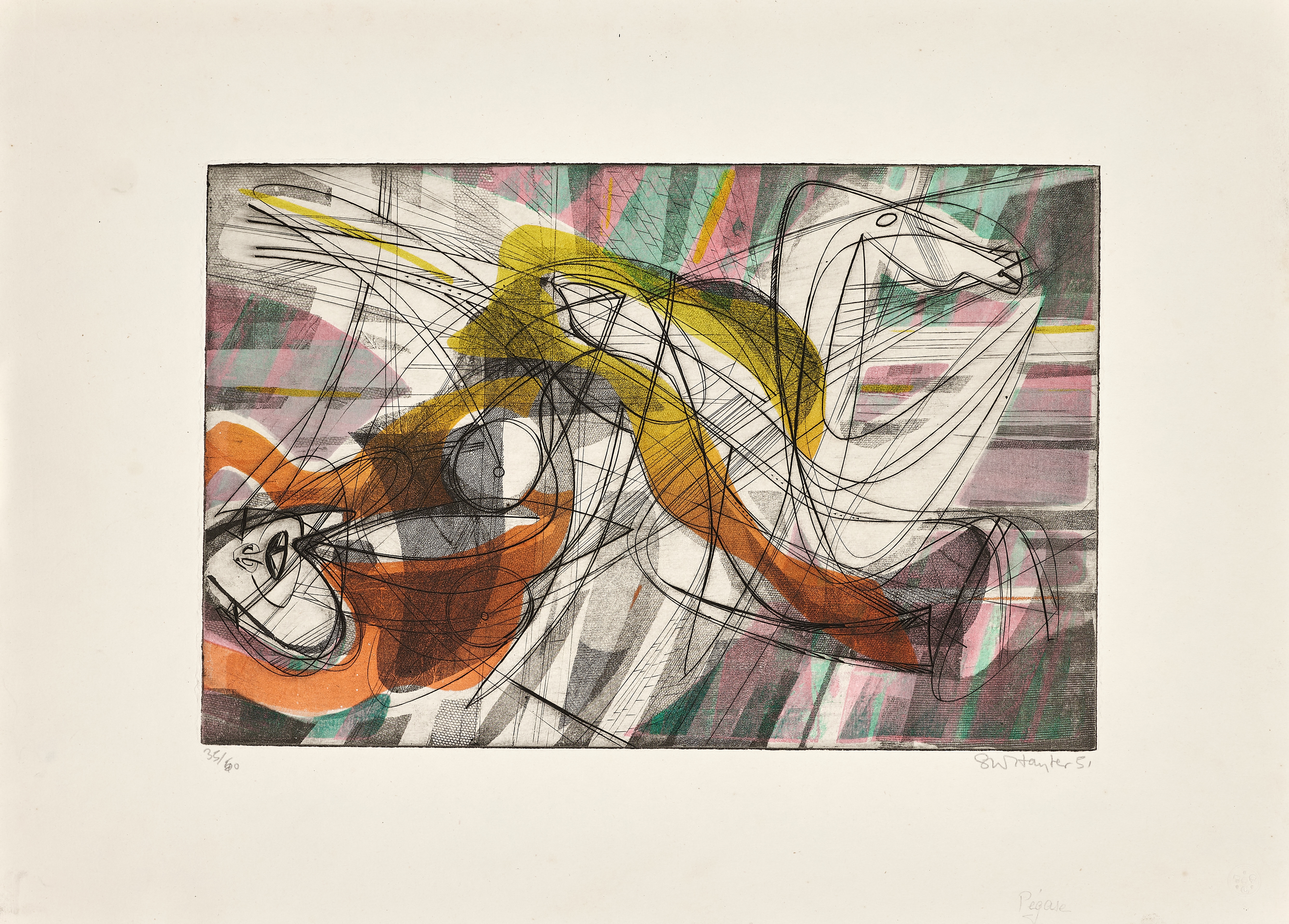 Artwork by Stanley William Hayter, Pegase, Made of Color Etching