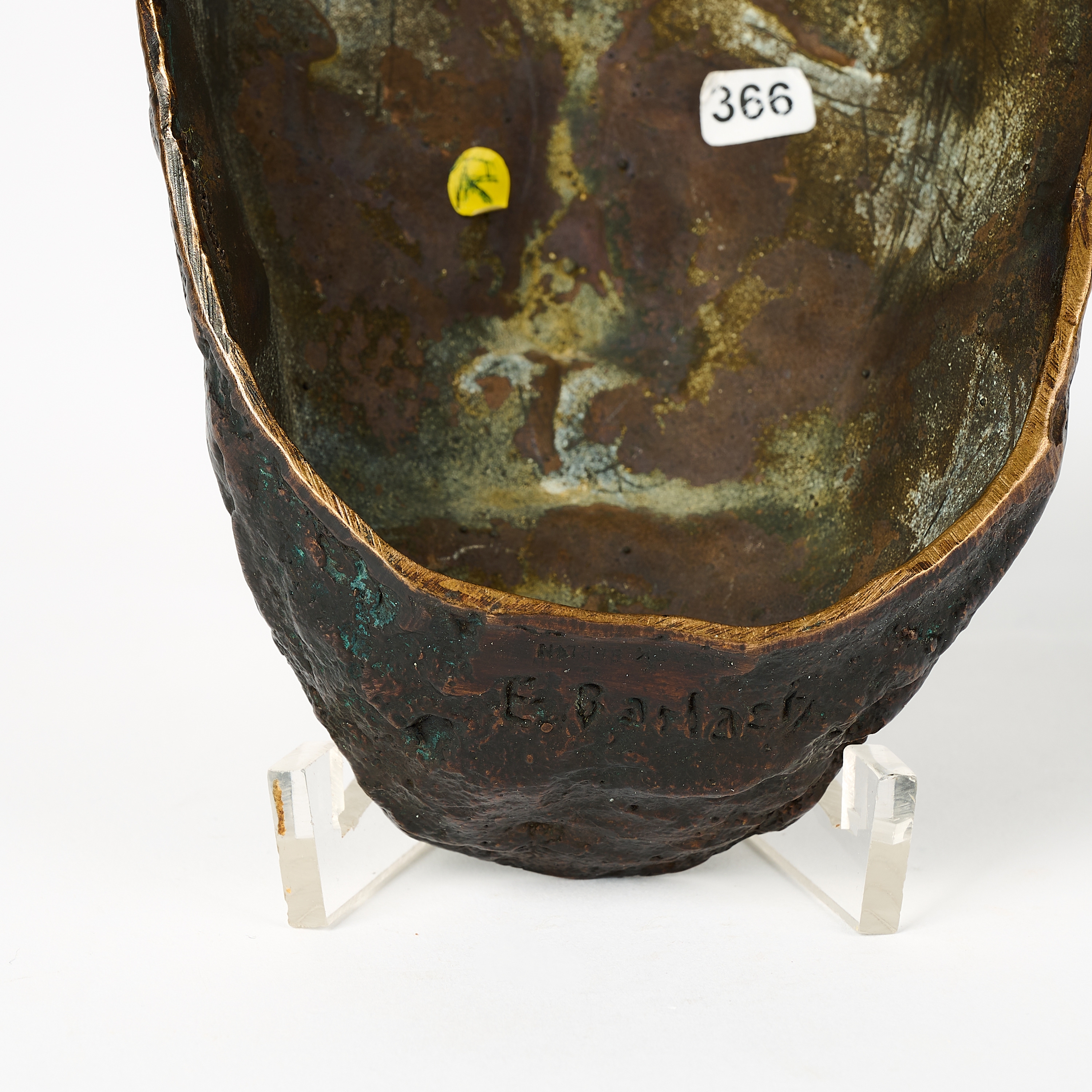 Artwork by Ernst Barlach, Christusmaske I, Made of Bronze, Brown Patina