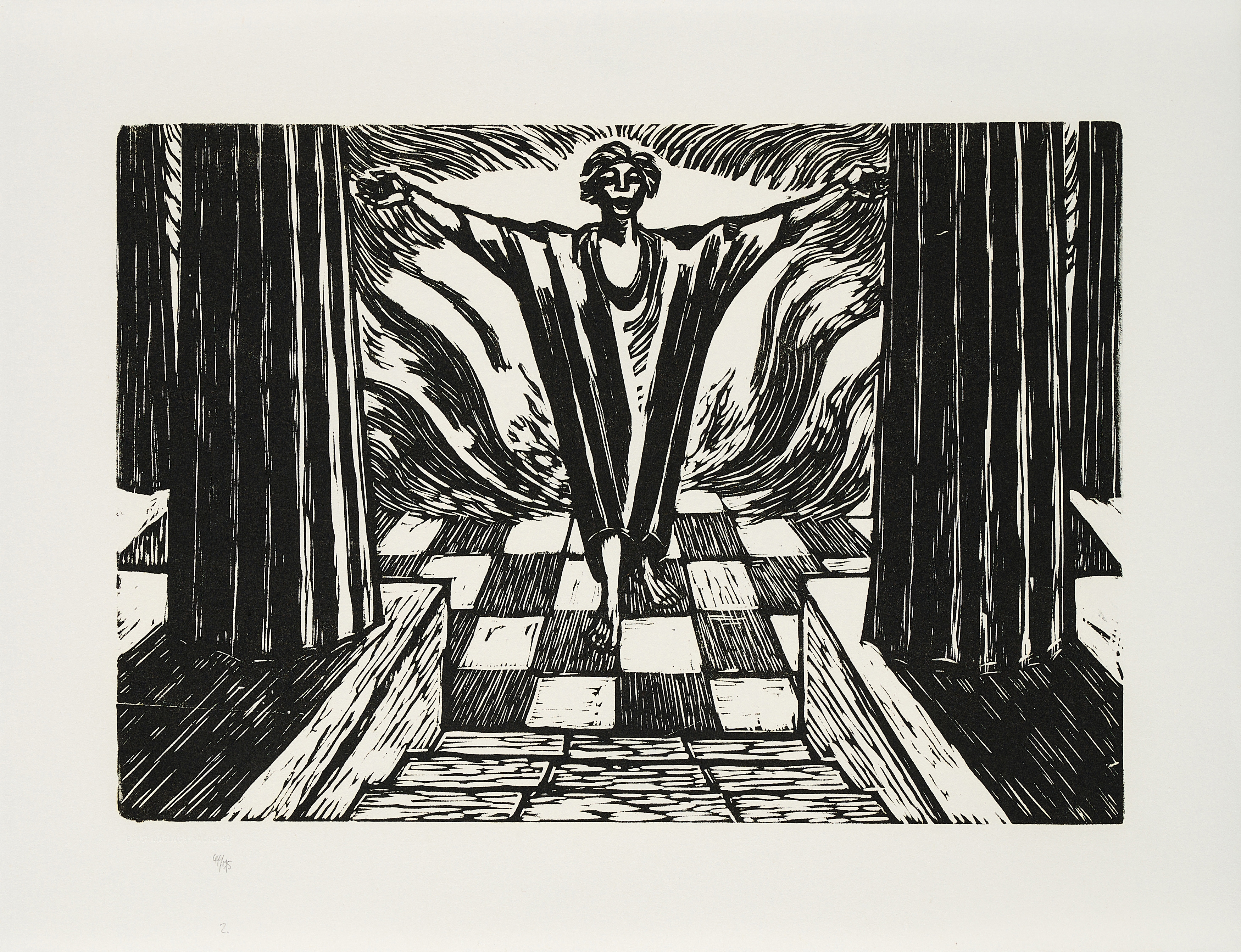 Artwork by Ernst Barlach, Mixed Lot of 5 Prints (From: An die Freude, Made of Woodcut On Japan
