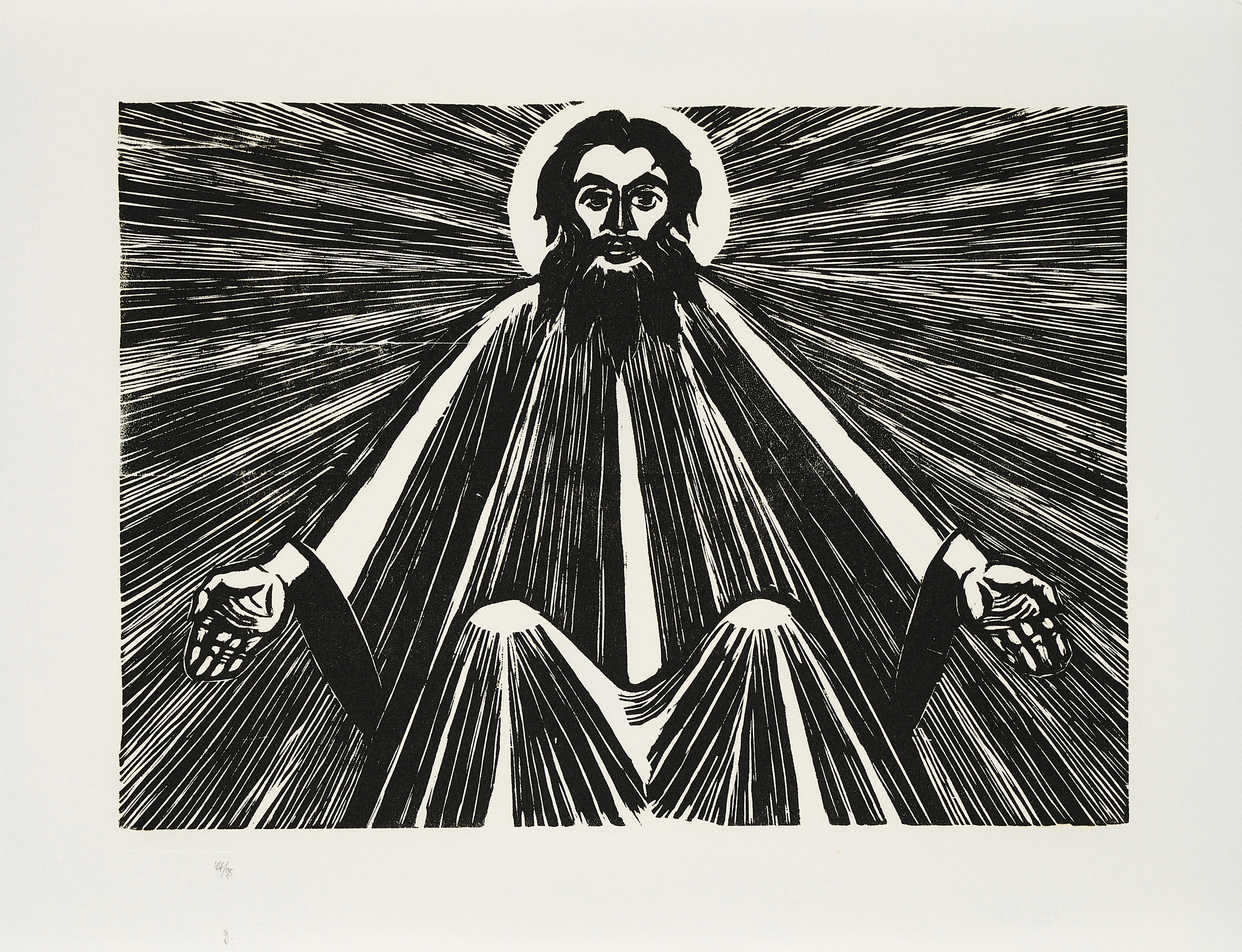 Artwork by Ernst Barlach, Mixed Lot of 5 Prints (From: An die Freude, Made of Woodcut On Japan