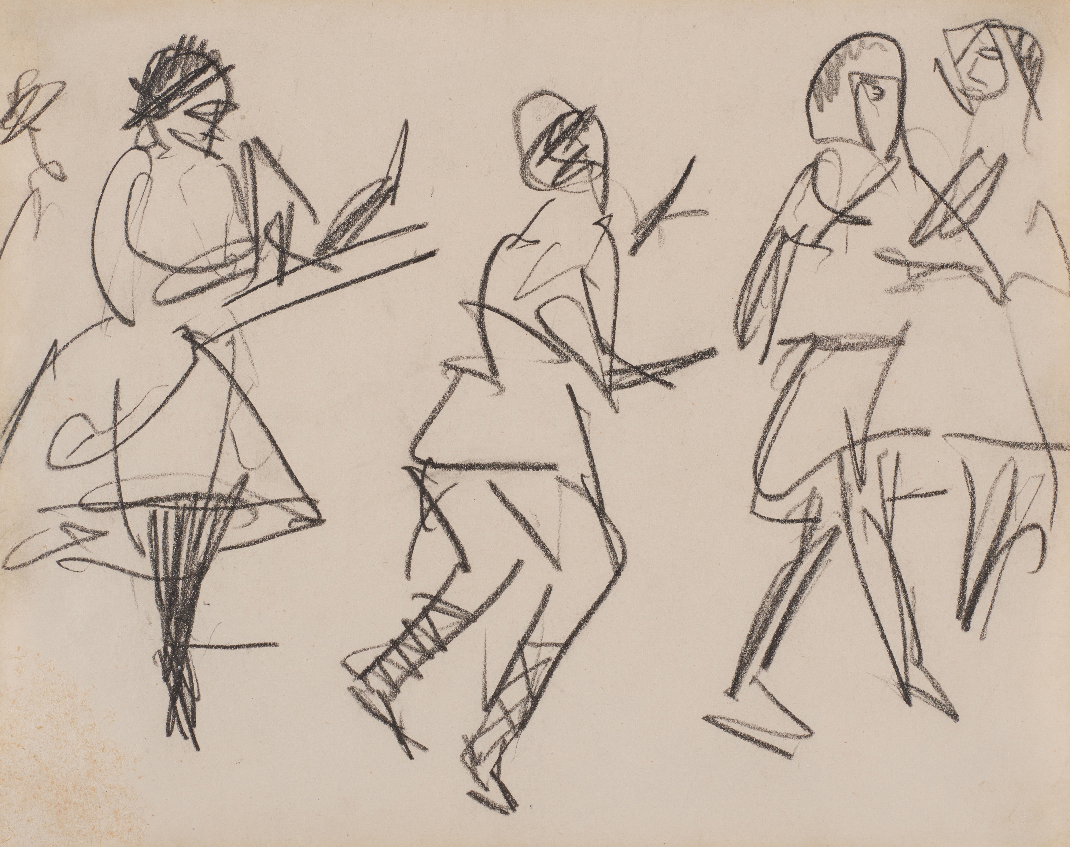 Artwork by Ernst Ludwig Kirchner, Jongleure, Made of Pencil On Vellum