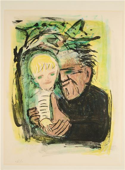 Selbstbildnis mit Marcella (Augen dunkel by Otto Dix, 1968/69