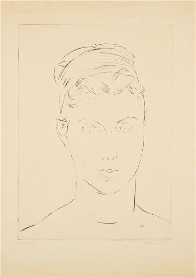 Malène, portrait au bandeau - Louis Marcoussis