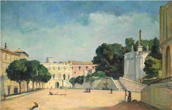 City square in Southern-Europe, probably Avignon - Victor Tischler