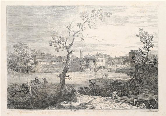 Village on the river Brenta - Canaletto