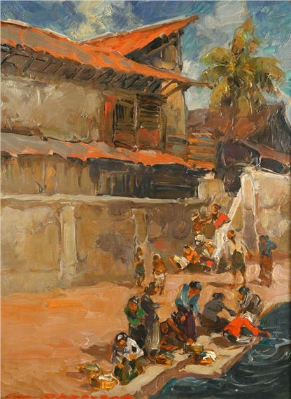 At the river - Gerard Pieter Adolfs