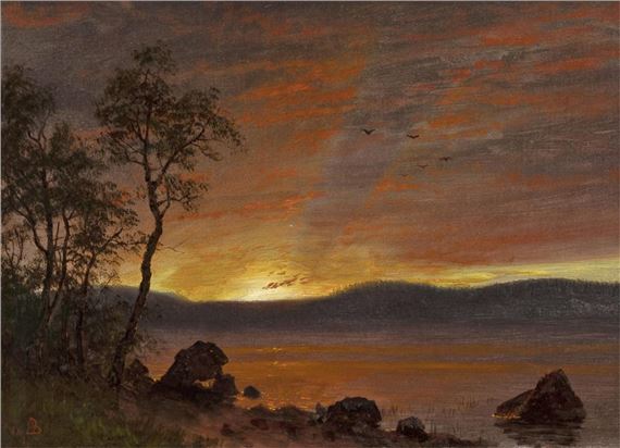 Sunset on Western Landscape (Lake Tahoe - Albert Bierstadt