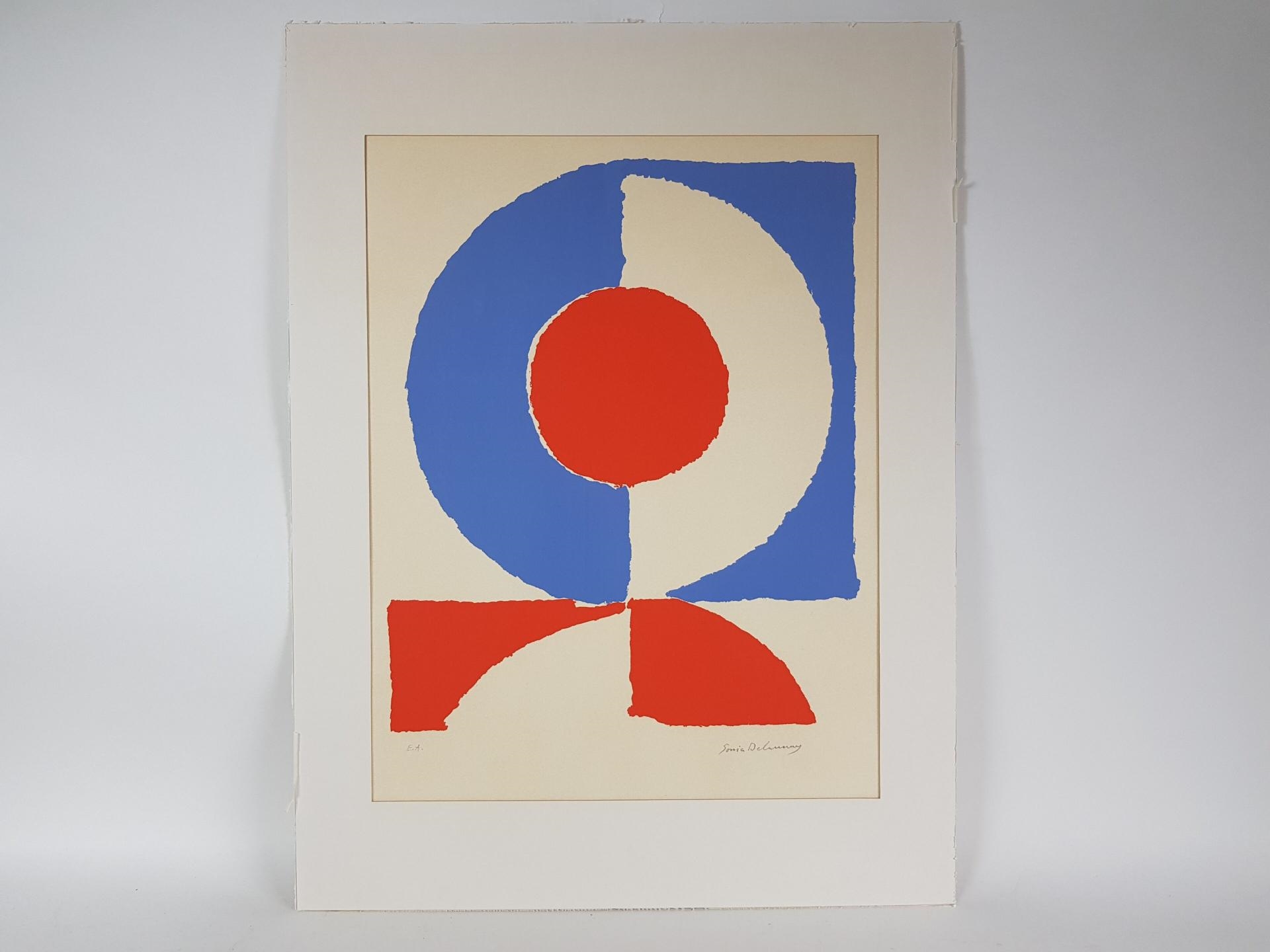 Artwork by Sonia Delaunay, Bleu, blanc, rouge, Made of Lithographie En Couleurs Sur Vélin