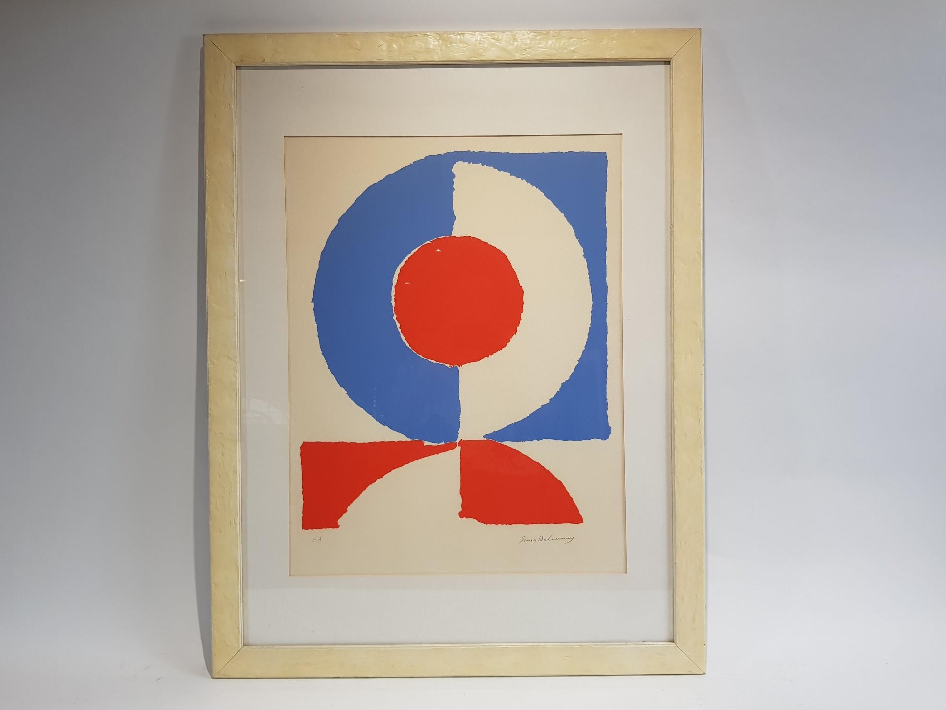 Artwork by Sonia Delaunay, Bleu, blanc, rouge, Made of Lithographie En Couleurs Sur Vélin