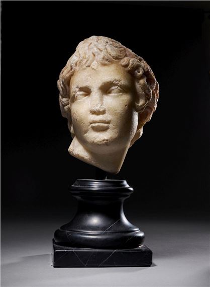 A ROMAN MARBLE HEAD OF A YOUTH - Roman School, 20th Century