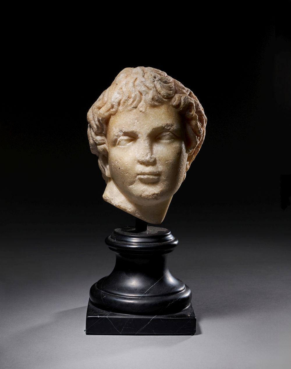 Artwork by Roman School, 20th Century, A ROMAN MARBLE HEAD OF A YOUTH, Made of Marble