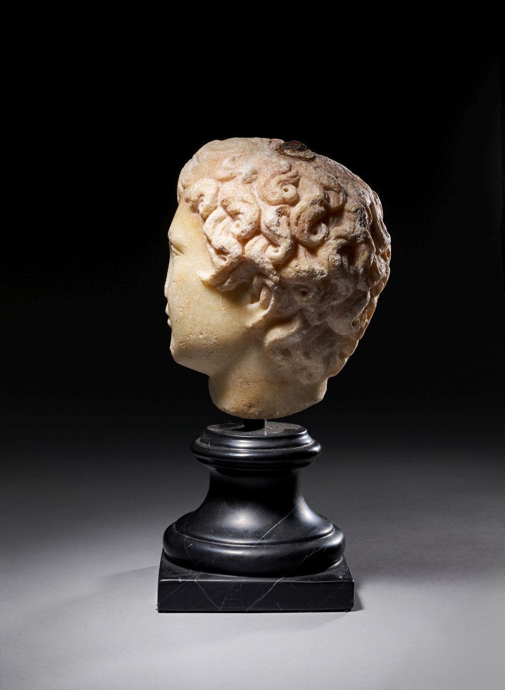 Artwork by Roman School, 20th Century, A ROMAN MARBLE HEAD OF A YOUTH, Made of Marble