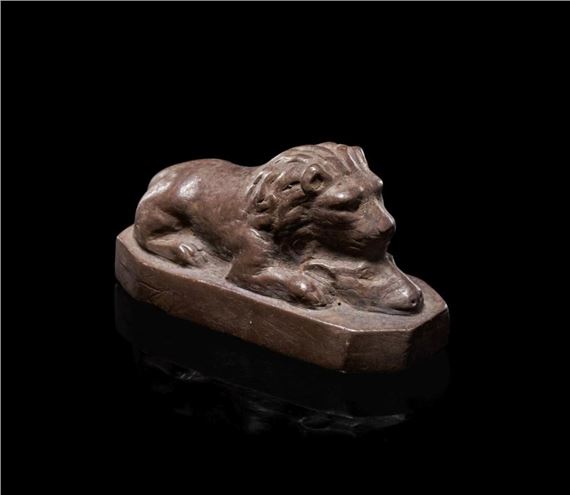 A ROMAN SILVER LION HUNTING A RAM - Roman School, 20th Century