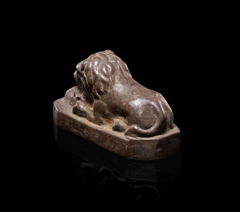 Artwork by Roman School, 20th Century, A ROMAN SILVER LION HUNTING A RAM, Made of Silver