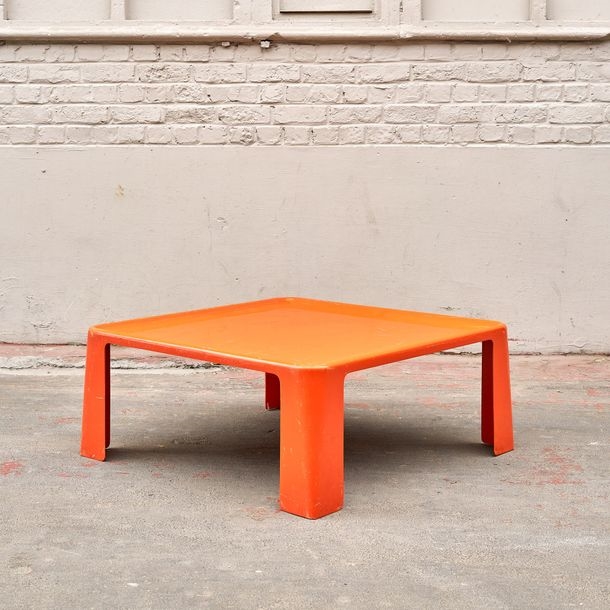 Artwork by Mario Bellini, Amanta orange coffee table, Made of Fiberlite