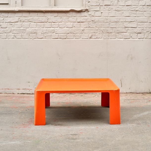 Artwork by Mario Bellini, Amanta orange coffee table, Made of Fiberlite