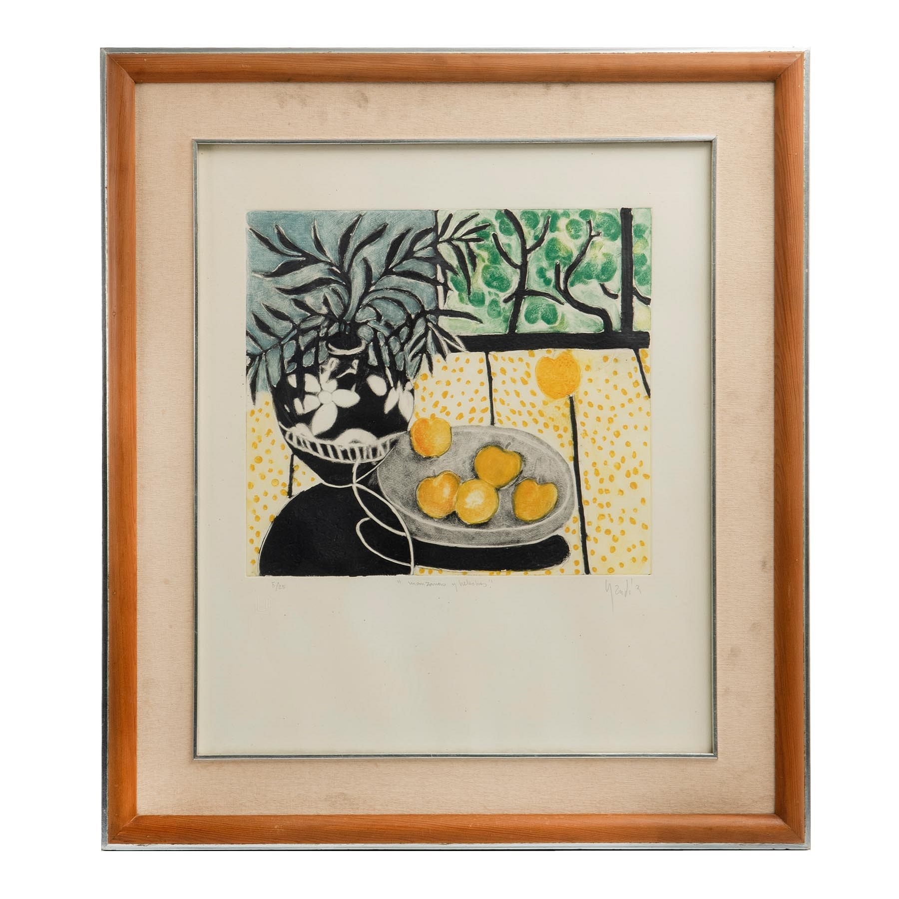 Artwork by Vicente Gandía, Manzanas y helechos, Made of silkscreen