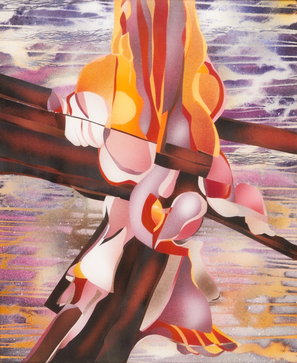 Artwork by Alexej Iljitsch Baschlakow, Abstrakte Komposition, Made of Hinterglasmalerei/Acrylglas