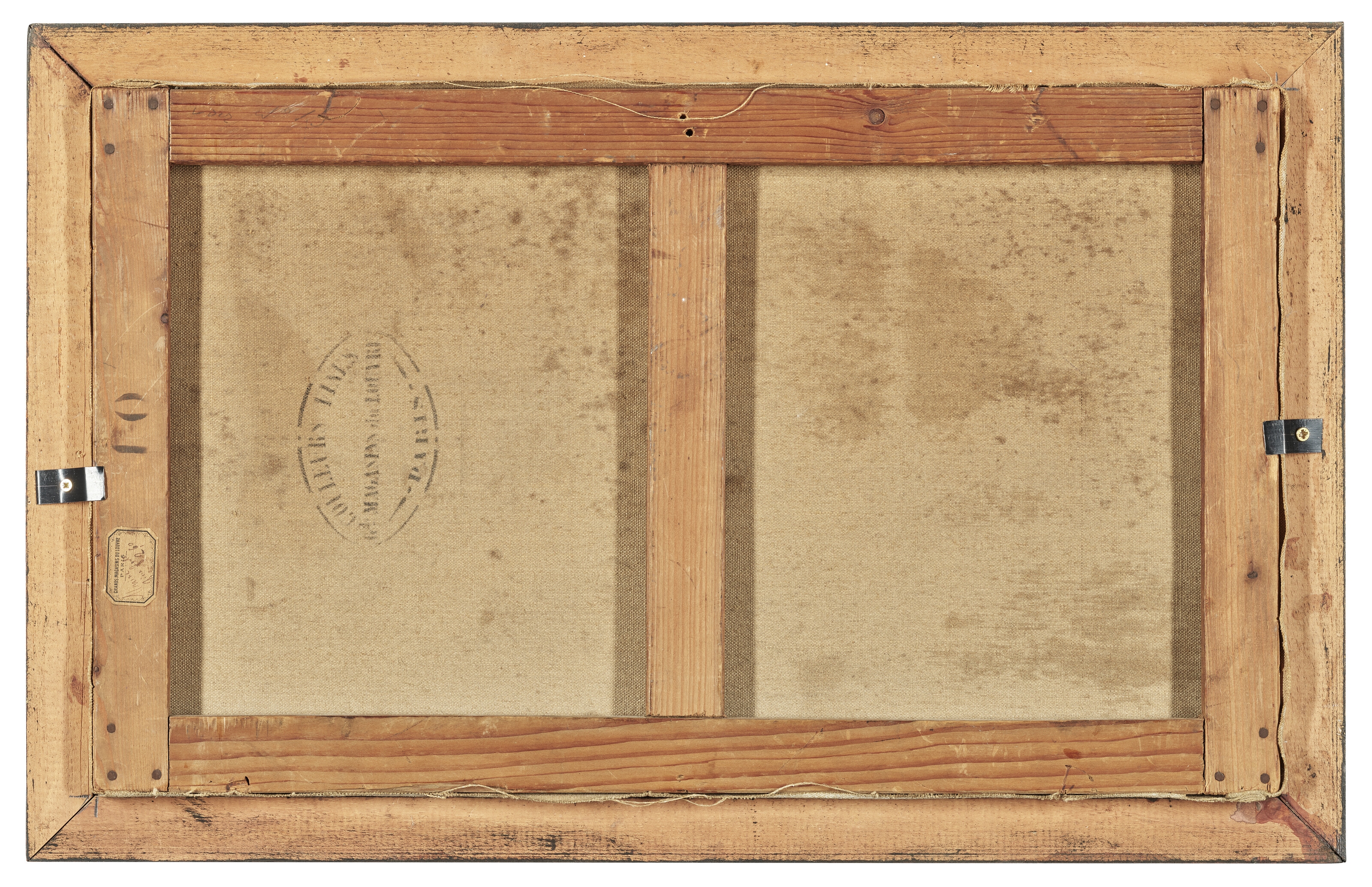 Artwork by Henri Taurel, Barque et cerf dans un marais, Made of Canvas on original frame