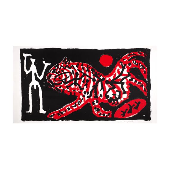 Tiger und Jäger, circa 1990 - A.R. Penck