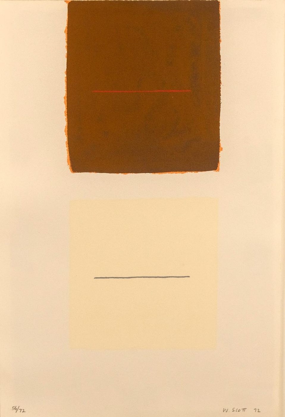 Artwork by William Scott, Brown and White Related, Made of Original Lithograph On Wove Paper