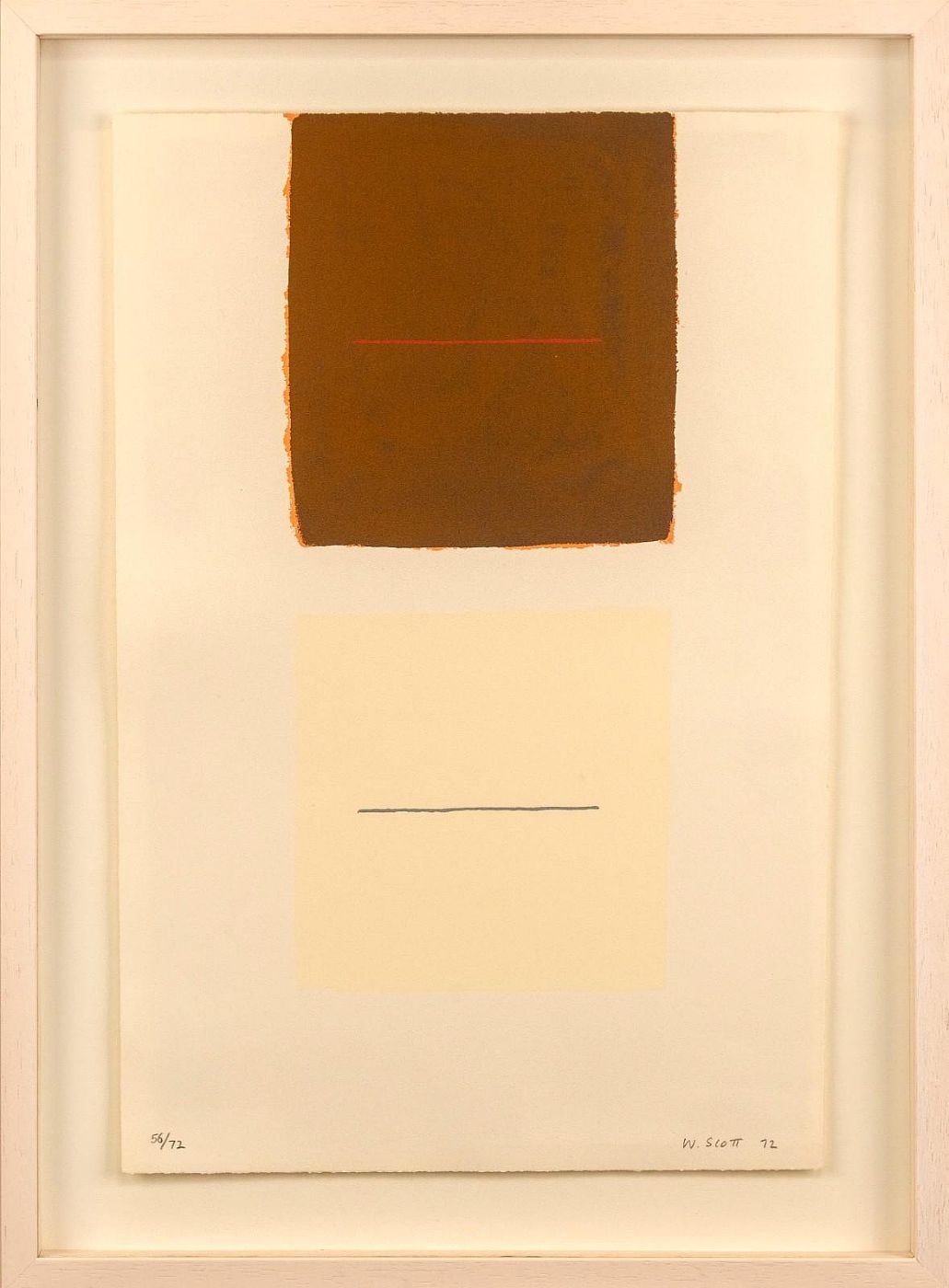 Artwork by William Scott, Brown and White Related, Made of Original Lithograph On Wove Paper