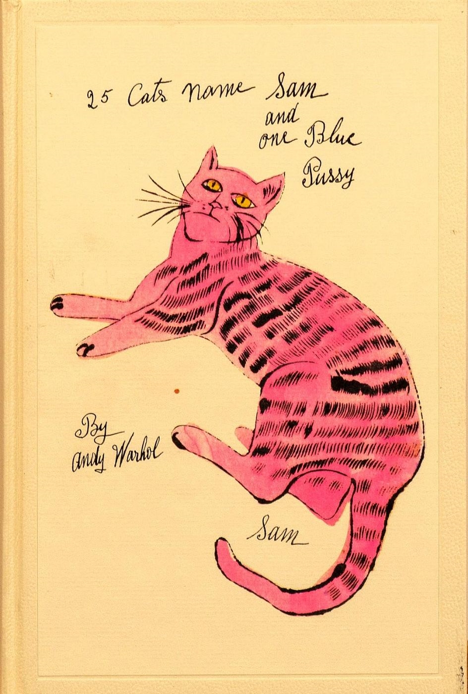 Artwork by Andy Warhol, 25 Cats Name Sam and One Blue Pussy, Made of Two Books Complete With Slipcase
