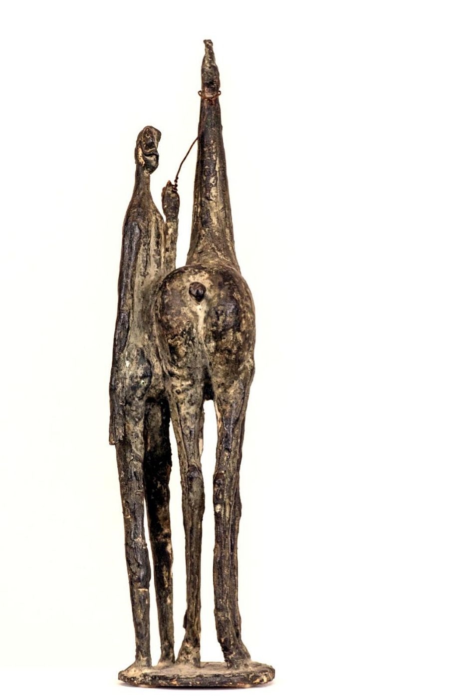 Artwork by Virgino Pessina, Woman with Horse, Made of Bronze