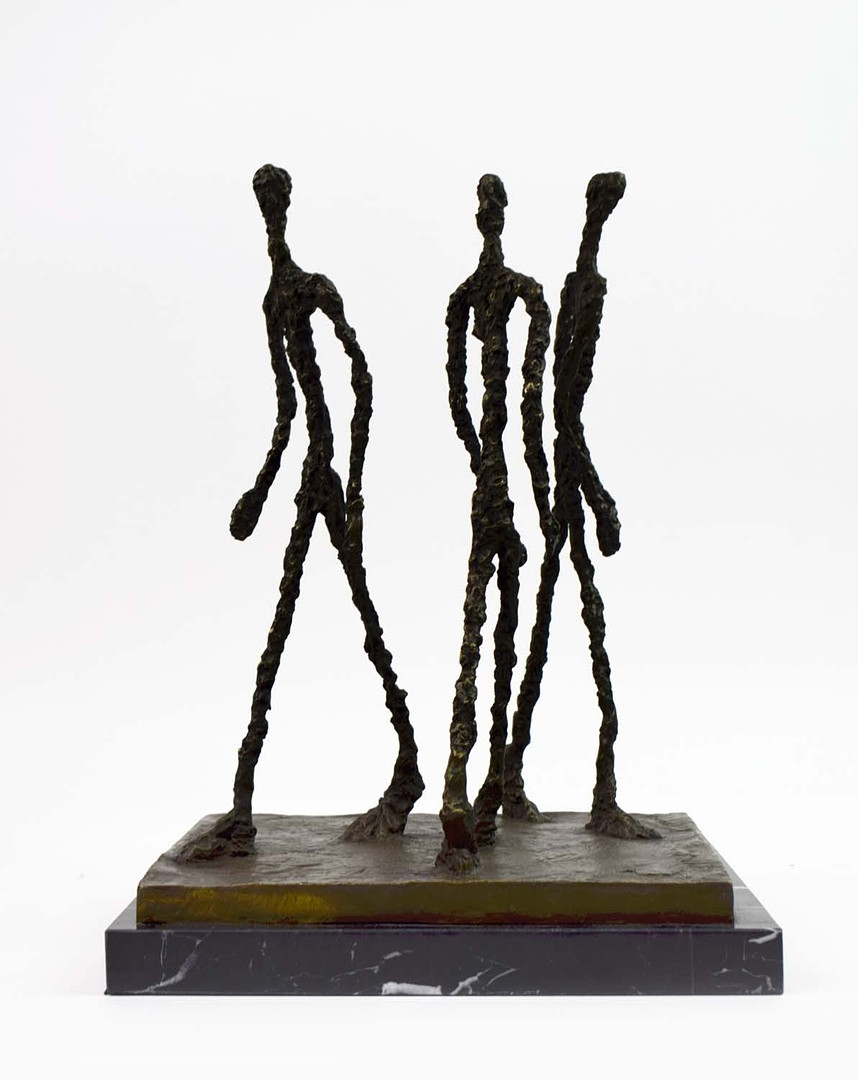 Artwork by Alberto Giacometti, THREE MEN WALKING II STYLE STUDY, Made of Cast Metal