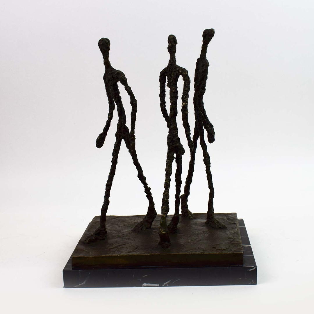 Artwork by Alberto Giacometti, THREE MEN WALKING II STYLE STUDY, Made of Cast Metal