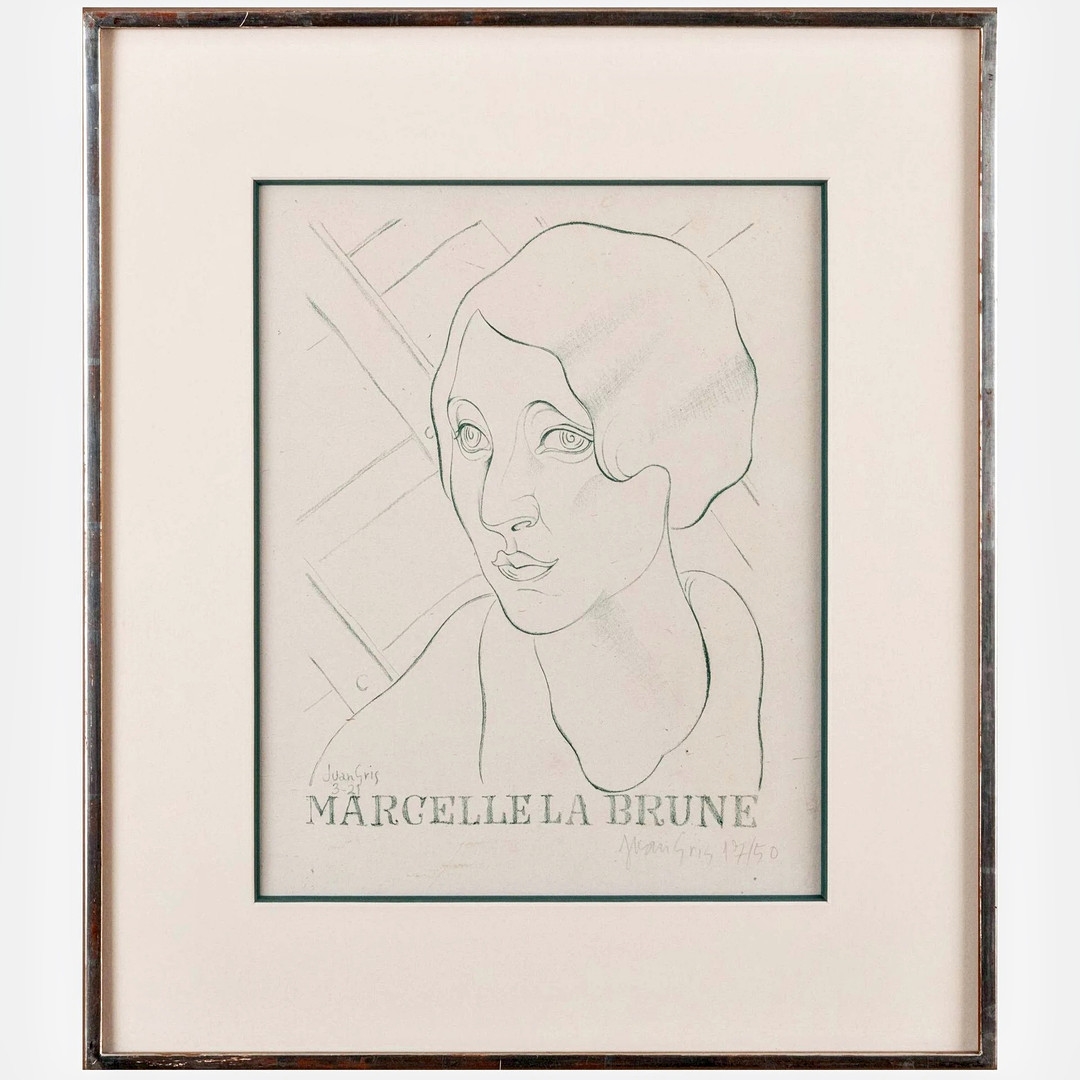 Artwork by Juan Gris, MARCELLE LA BRUNE (s.9725), MARCELLE THE BRUNETTE, Made of Lithograph On Chine Vollant Paper