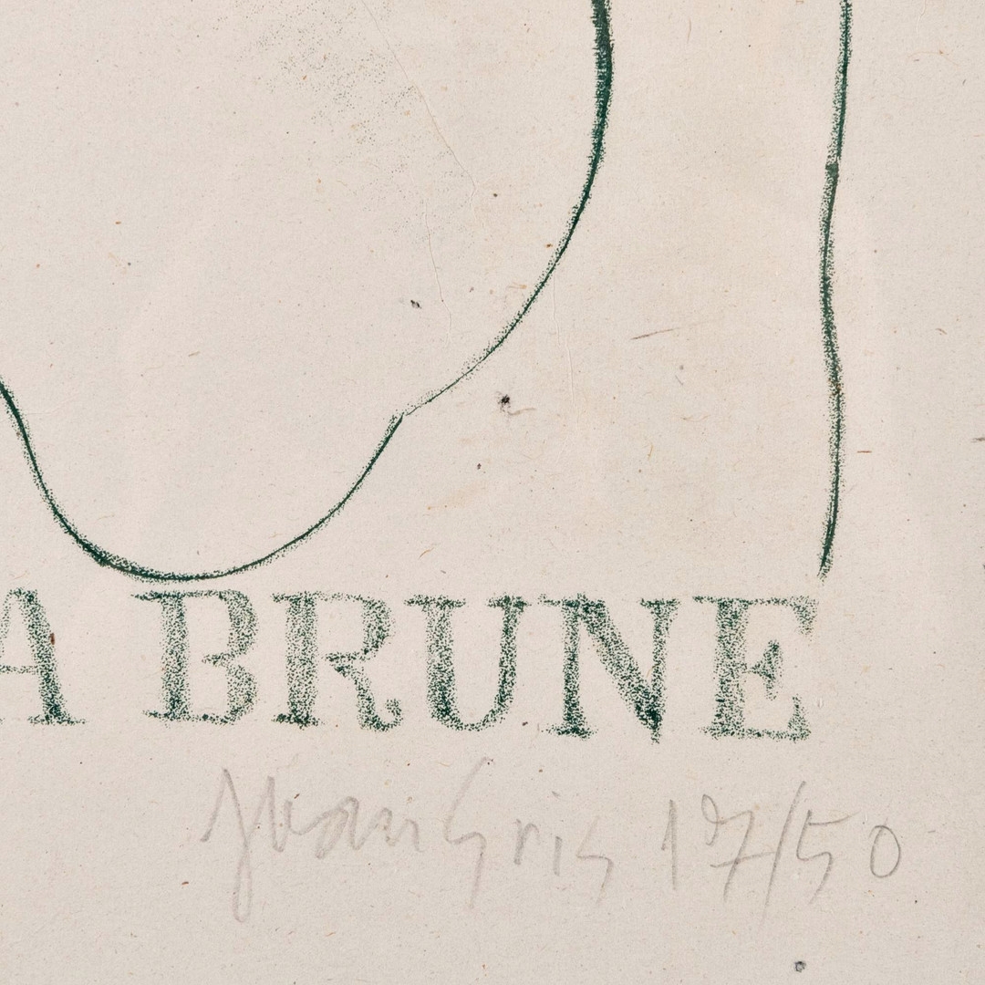 Artwork by Juan Gris, MARCELLE LA BRUNE (s.9725), MARCELLE THE BRUNETTE, Made of Lithograph On Chine Vollant Paper