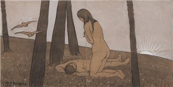 Femme Devant Un Mort (Adam and Eve - Diego Rivera