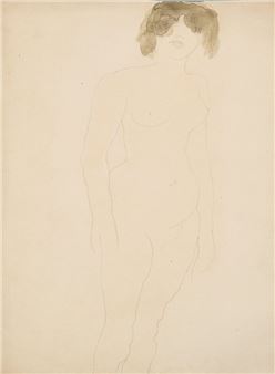 Femme Nue Debout, de Face, les Cheveux dans les Yeux - Auguste Rodin