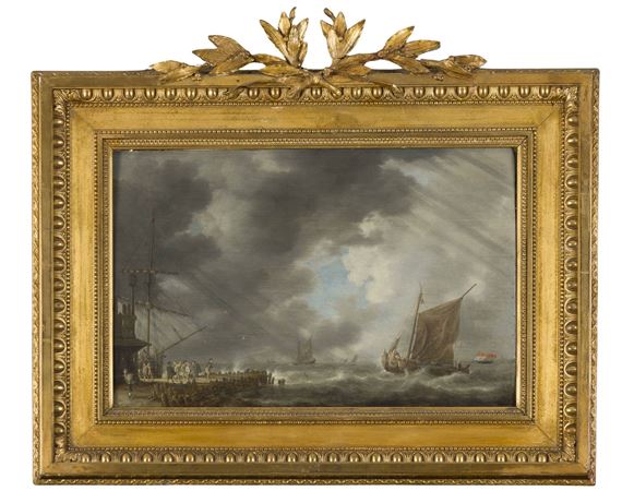 Dutch fishing boats near the pier - Bonaventura Peeters I