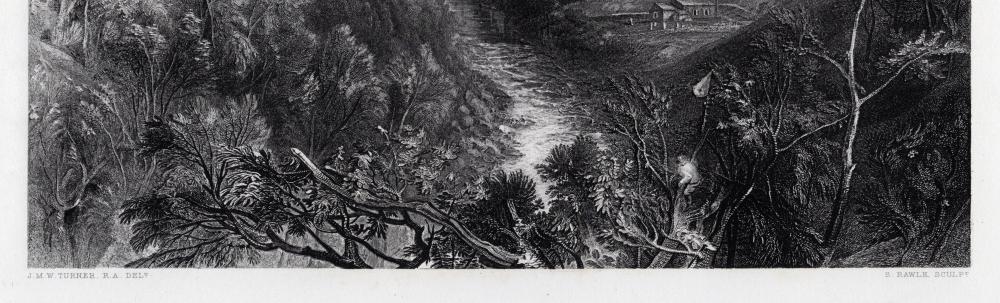 Artwork by Joseph Mallord William Turner, St Mary's Church, Brignall, Made of Antique engraving on wove paper