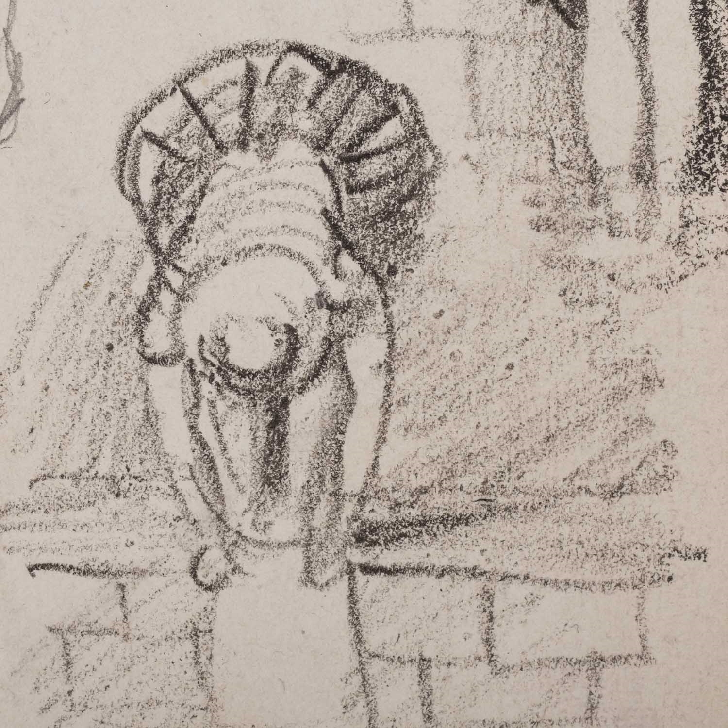 Artwork by Camille Pissarro, Zwei Wäscherinnen, Made of Pencil/Paper