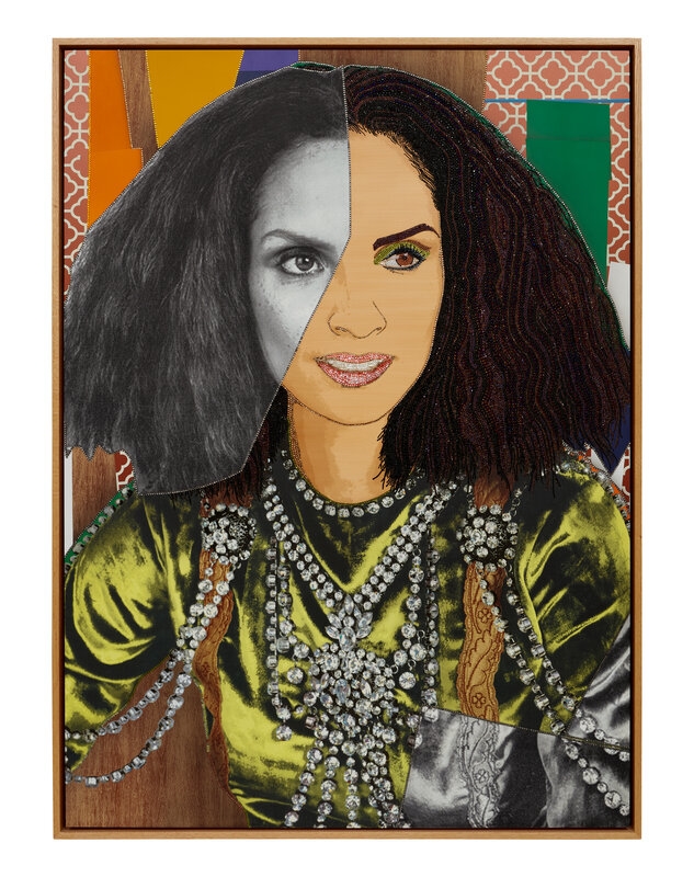 Artwork by Mickalene Thomas, Mickalene Thomas
(American, b. 1971)
The Inversion of Racquel #2, 2021, Made of acrylic on wood panel